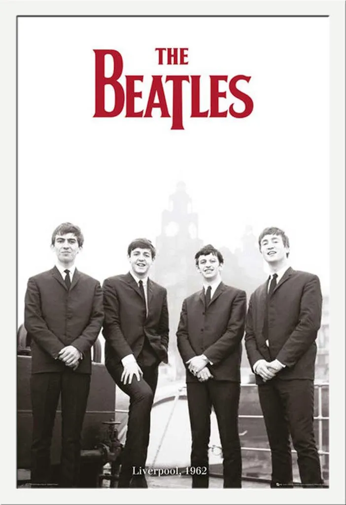 Décoration murale The Beatles Liverpool 62 cadre blanc Shinsuke Maxi 61x91