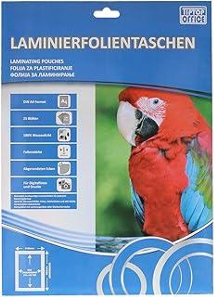 TTO Laminierfolie DIN A4 80 μm, transparent, 25 Stk