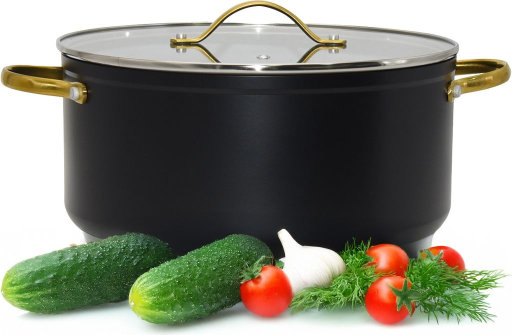 Garnek aluminiowy z pokrywką granitowy HANYS 9,5L NON-STICK Zdjęcie produktu 