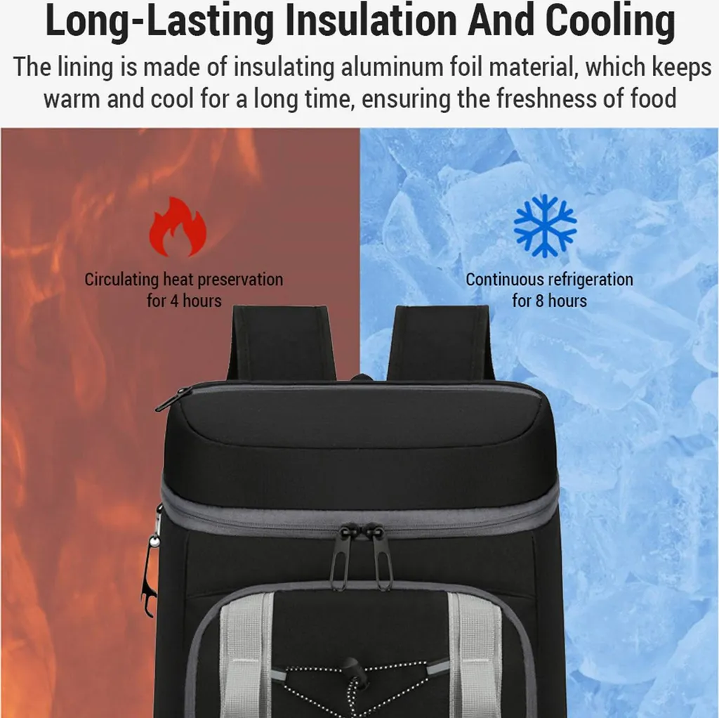 Glacière de camping souple type sac à dos isolant avec double paroi - 4