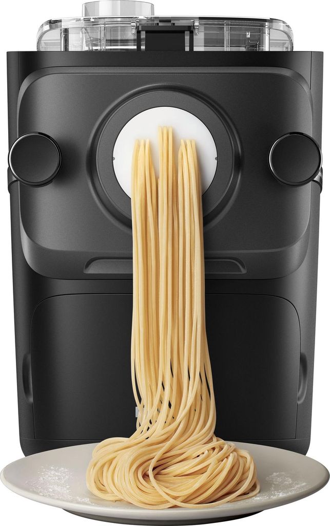 Philips Pastamaker Nudelmaschine 7000 Series inkl. Formaufsätzen für Spaghetti, Lasagne uvm., 200 W, Schwarz (HR2665/96)