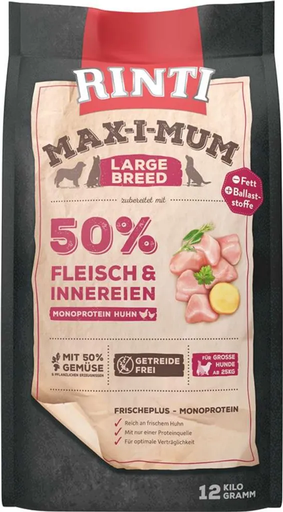Rinti Max-i-mum 12kg Grande Razza: La Dieta Naturale per il tuo Cane