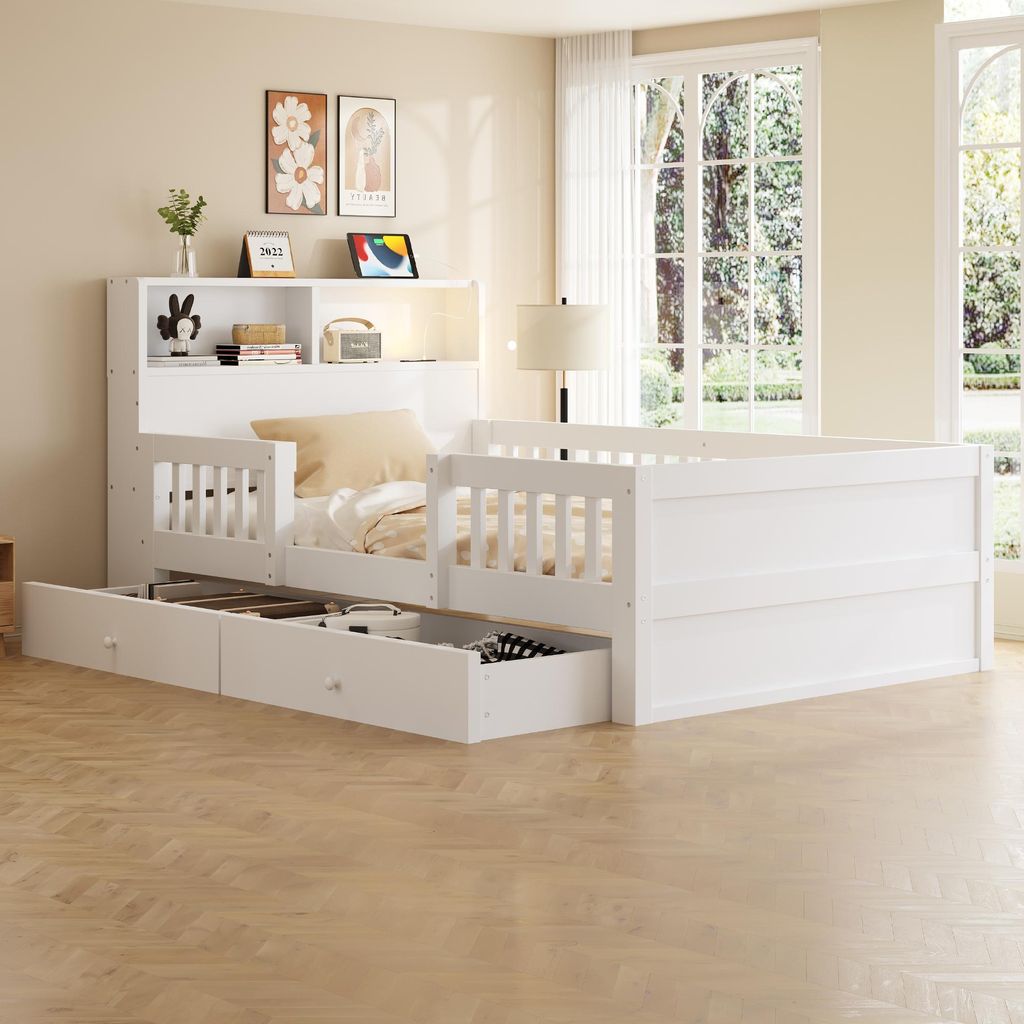 Letto per bambini Flieks, 90x190 cm, con 2 cassetti, letto Immagine del prodotto 