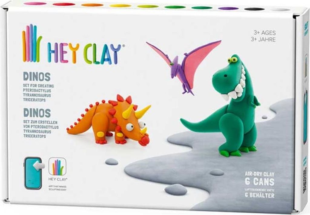 Tomy Knete Dinosaurier Set - Kreatives Spielset mit 6 Farben