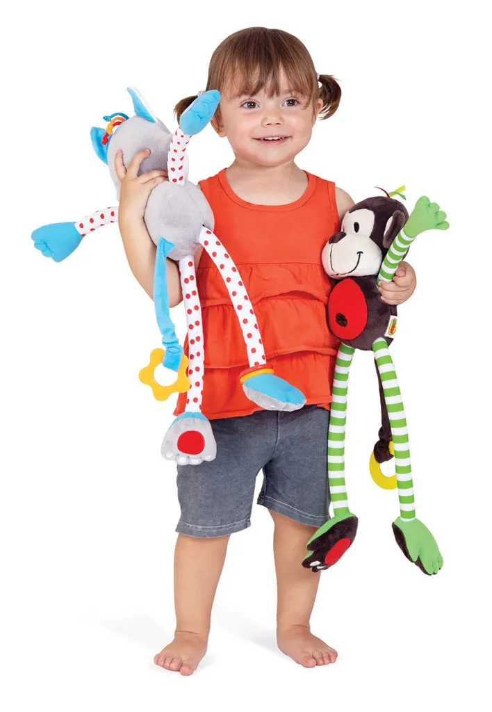 Jouet d'Éveil Doudou Singe pour Poussette : Activités Bébé Nomade - 4