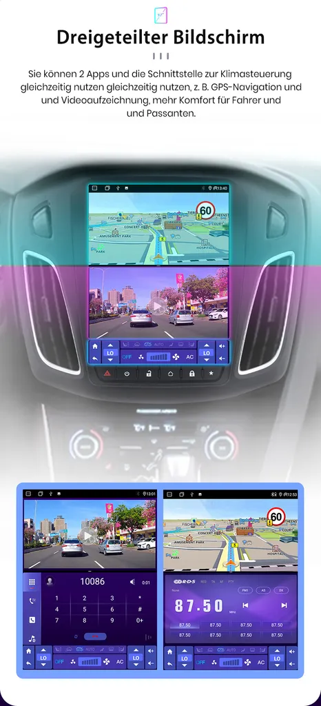 GPS Android Ford Focus III 2012-2018 WiFi Bluetooth pour Navigation - 20