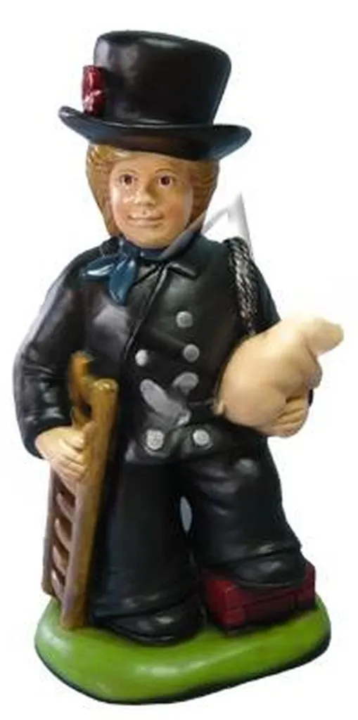 Figurine de Ramoneur Décorative - Statuette de Jardin pour Terrasse et Balcon