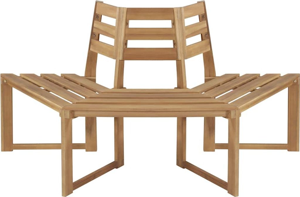 vidaXL Baumbank Halb-Hexagonal 160 cm Massivholz Akazie Produktbild 6