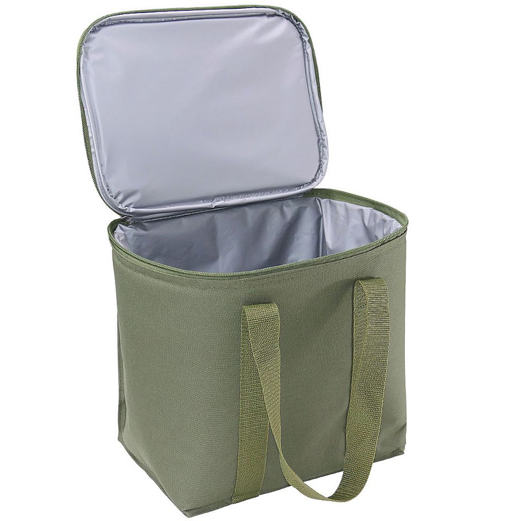 Hervorragend isolierte Outdoor Kühltasche oliv 16 Liter, 30 cm B x 27 cm H x 22 cm T