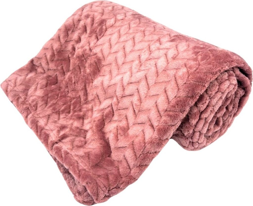 Home Elements Mikroflanell-Decke, Jacquard-Muster, altrosa