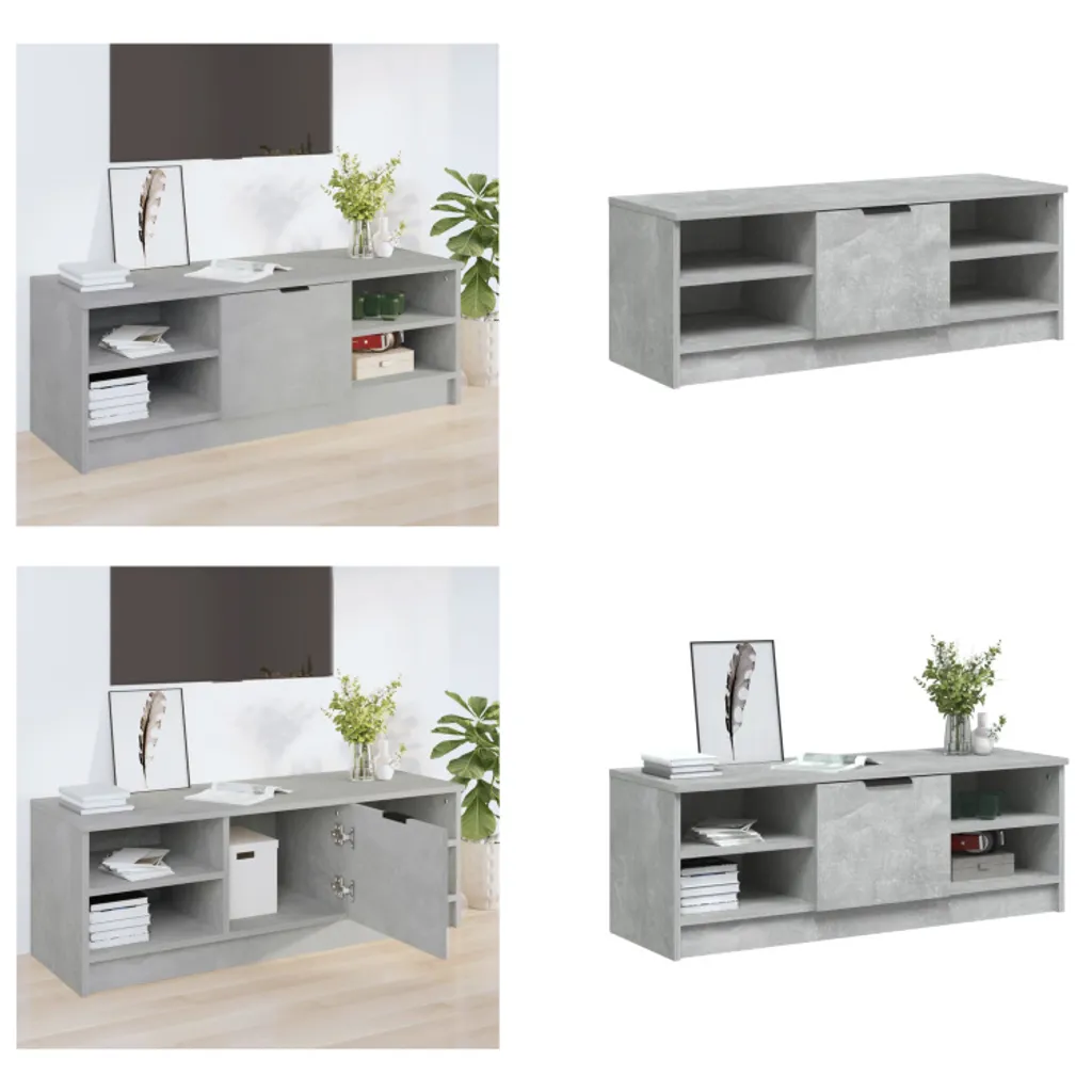 Porta TV Moderno Grigio Cemento 102cm | Mobiletto Basso Soggiorno