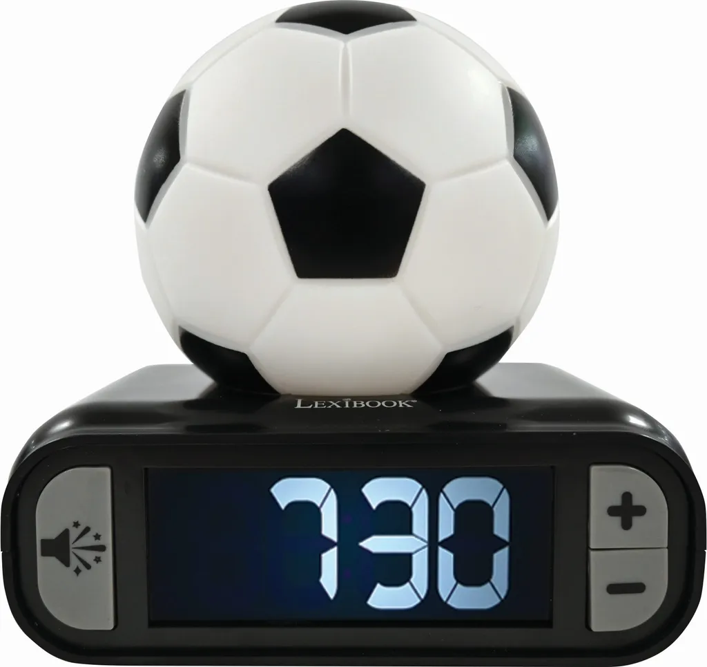 Réveil veilleuse ballon de foot 3D LED - 7 couleurs et alarme sonore