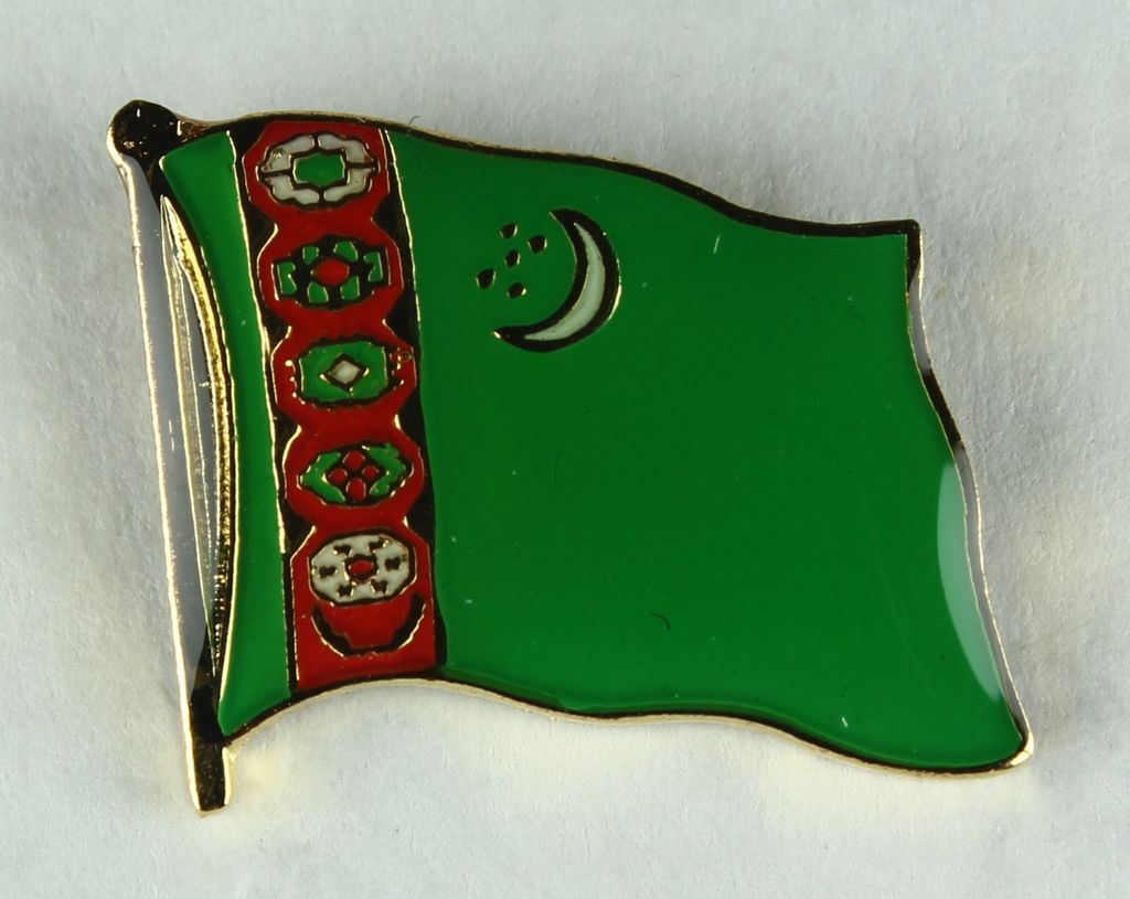 Turkmenistan Pin Anstecker Flagge Fahne Nationalflagge Produktbild 