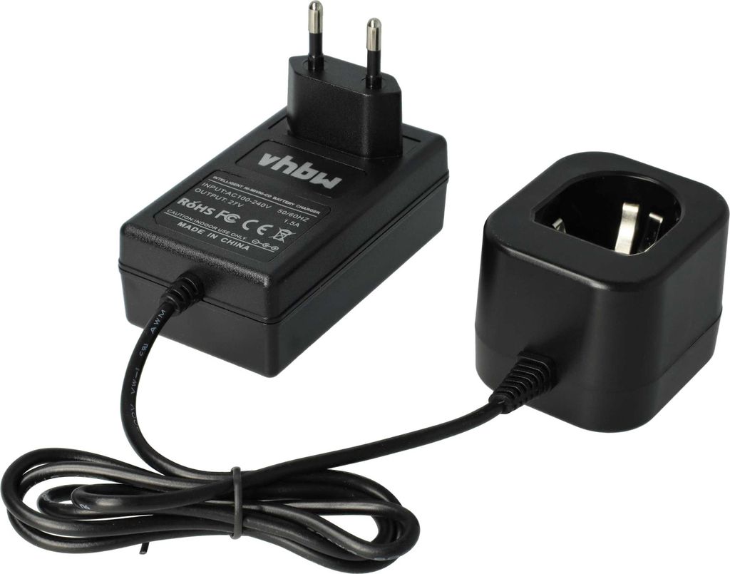 vhbw Ladegerät kompatibel mit Panasonic EY3530NQKW, EY3530NQMKW, EY3531, EY3531FQWKW, EY3530FQMKW, EY3531NQKW Werkzeug Ni-Cd, NiMH-Akkus, 1,2 V
