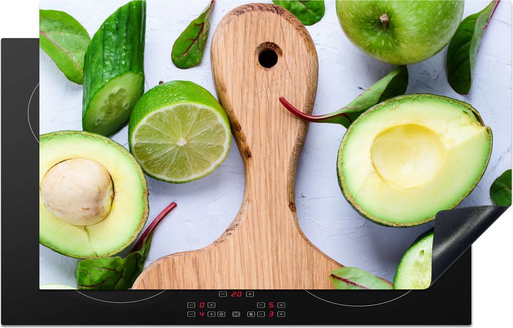 KitchenYeah Herdabdeckplatte Ein Schneidebrett aus Eiche , 83x51cm, Küche Deko, Glaskeramikfeld Herdabdeckung, Abdeckplatte fùr Kochfeld