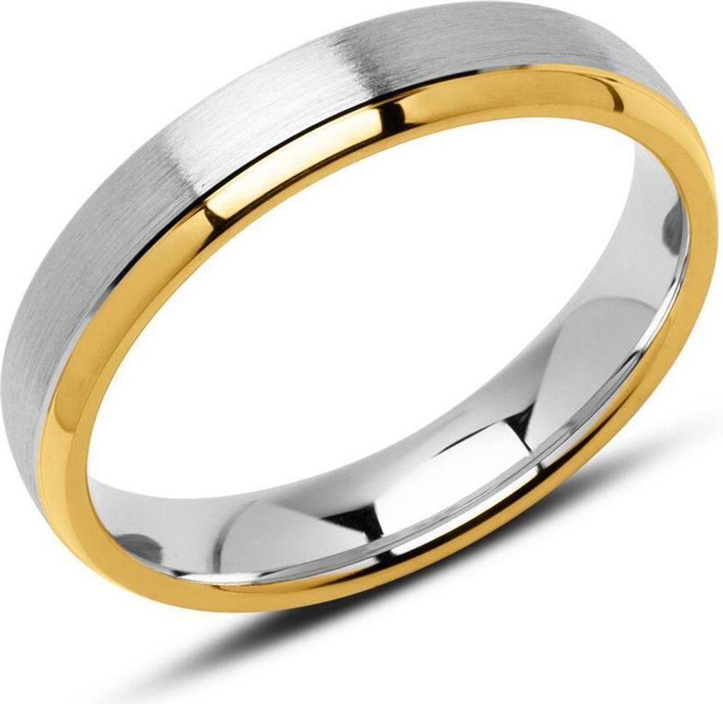 Herrenring von Unique aus teilvergoldetem Sterlingsilber