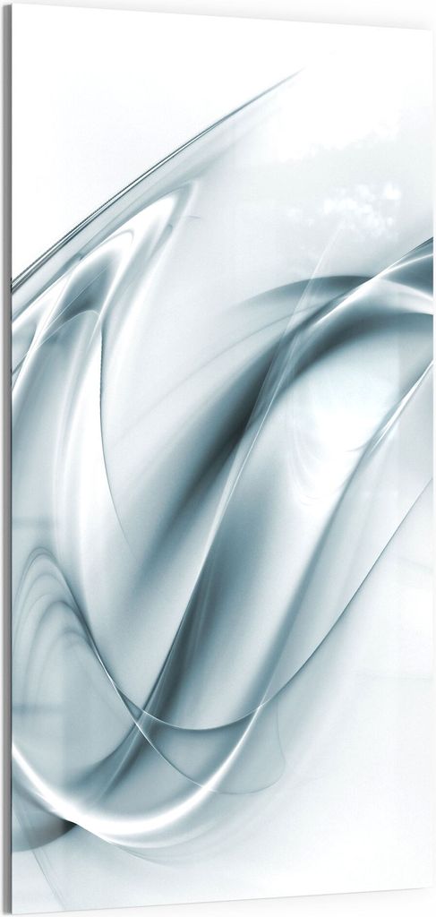 DEQORI Magnettafel Glas 50x100 cm 'Chrom Schwingungen' beschreibbar Whiteboard
