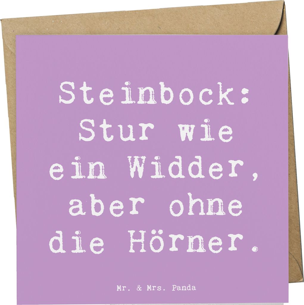 Mr. & Mrs. Panda Grußkarte Spruch Steinbock Entschlossen - Lavendeltraum - Geschenk, Geschenke Astrologie, Sturheit, Sternzeichen, anlasskarte, Ge...