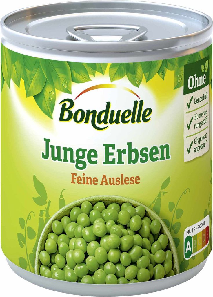 A can of Bonduelle young peas.