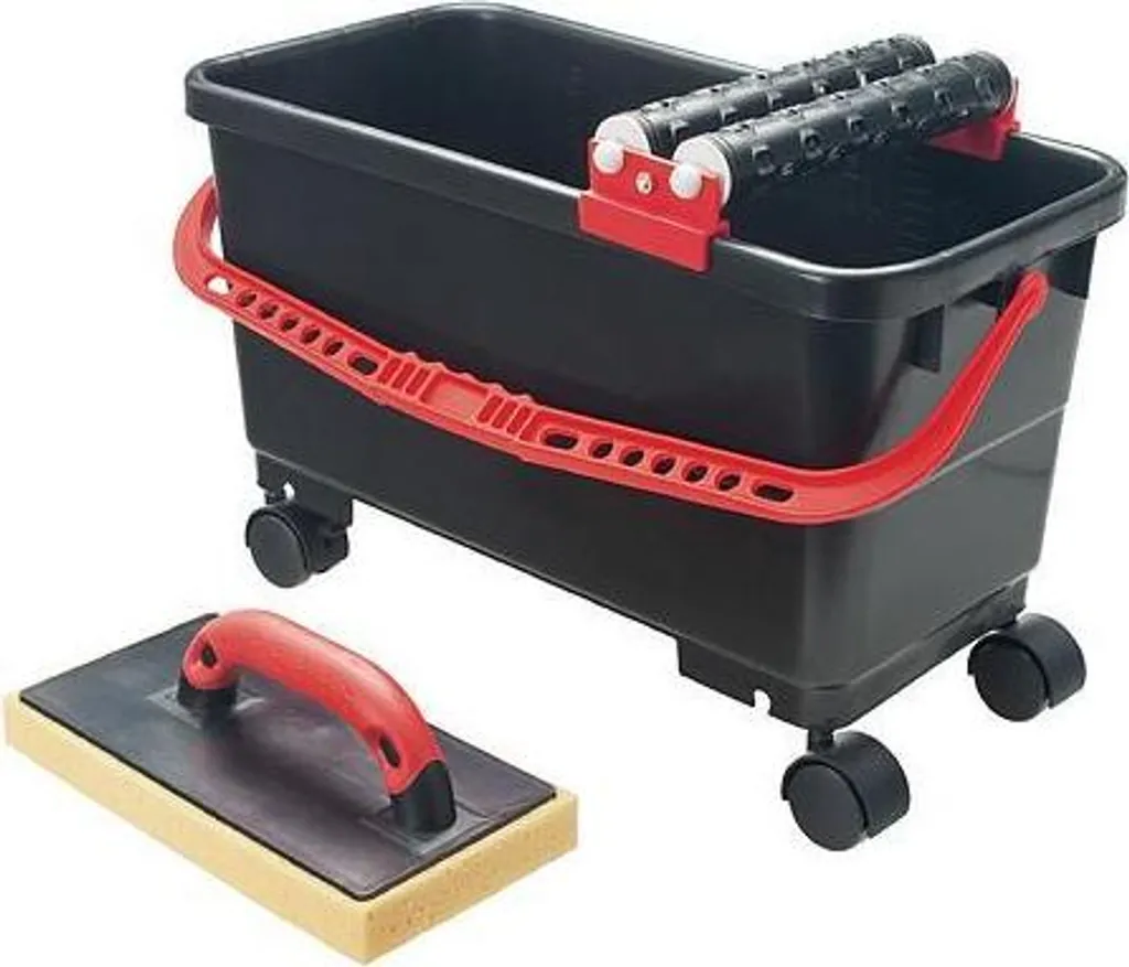 Set Strend Pro P1111, secchio 24 lit., set per piastrellisti, su ruote + 2x rulli + frattazzo spugna