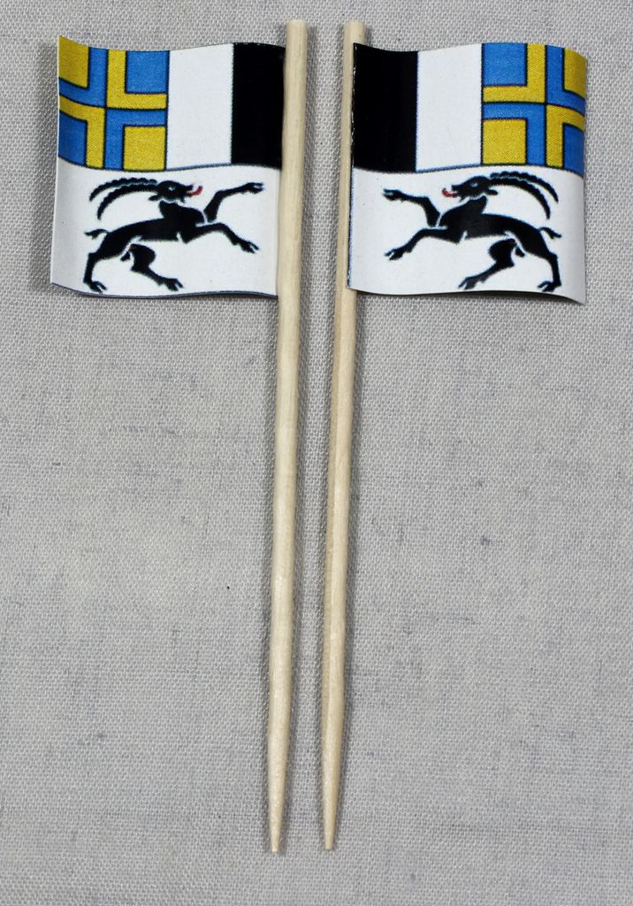 Party-Picker Flagge Graubünden Kanton Schweiz Papierfähnchen in Spitzenqualität 25 Stück Beutel