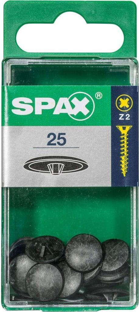 Spax Abdeckkappen schwarz zum stecken - 25 Stk. Produktbild 