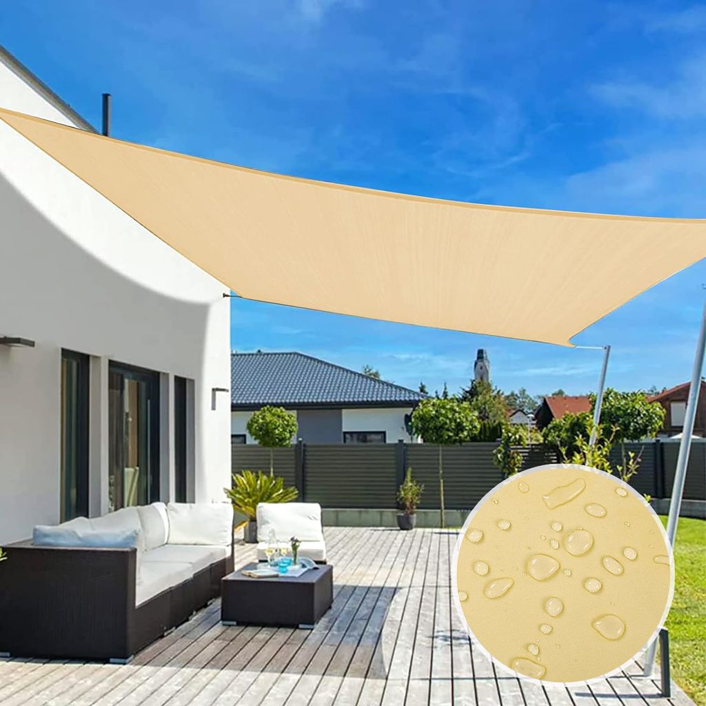 Sonnensegel Rechteck 3x4m Outdoor Anti-UV Wasserabweisend Oxford Gewebe Sonnenschutz für Terrasse Draussen Garten Patio Balkon