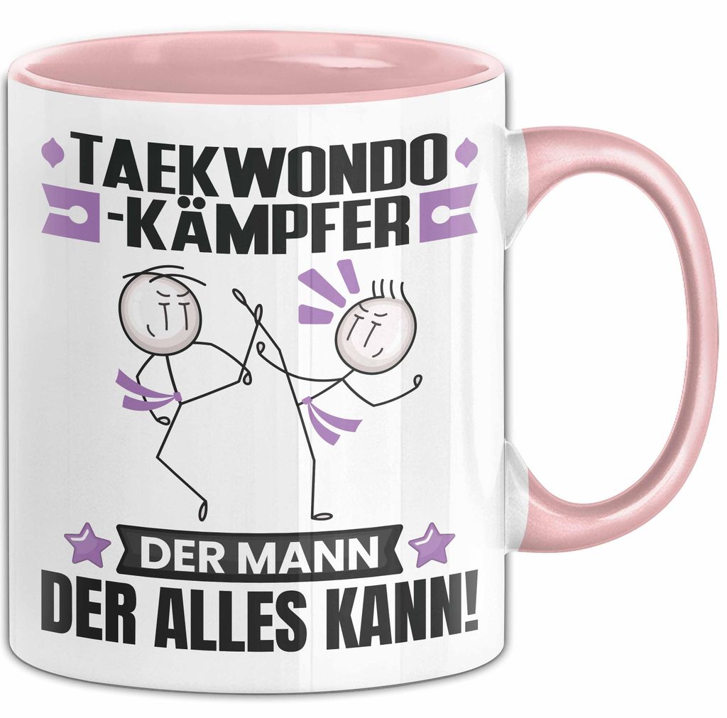 Taekwondo-Kämpfer Tasse Geschenk für Taekwondo-Kämpfer Der Mann Der Alles Kann Geschenkidee zum Geburtstag (Rosa)