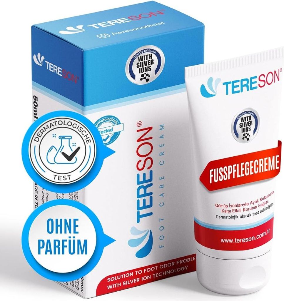 Tereson Fusscreme 50 ml, Fußgeruch entfernen, Effektives Mittel gegen Fußgeruch