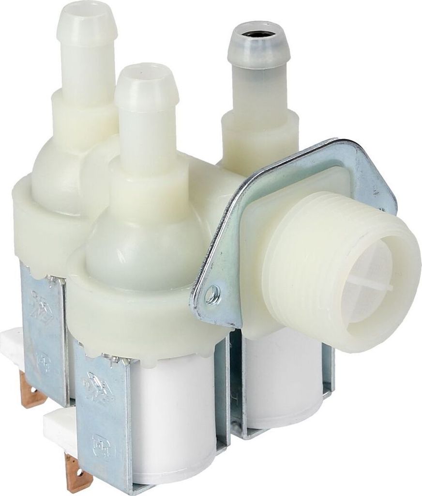 Magnetventil passend für Miele 1678013 3fach 90° 10,5mmØ mit Reduzierung für Waschmaschine Waschtrockner