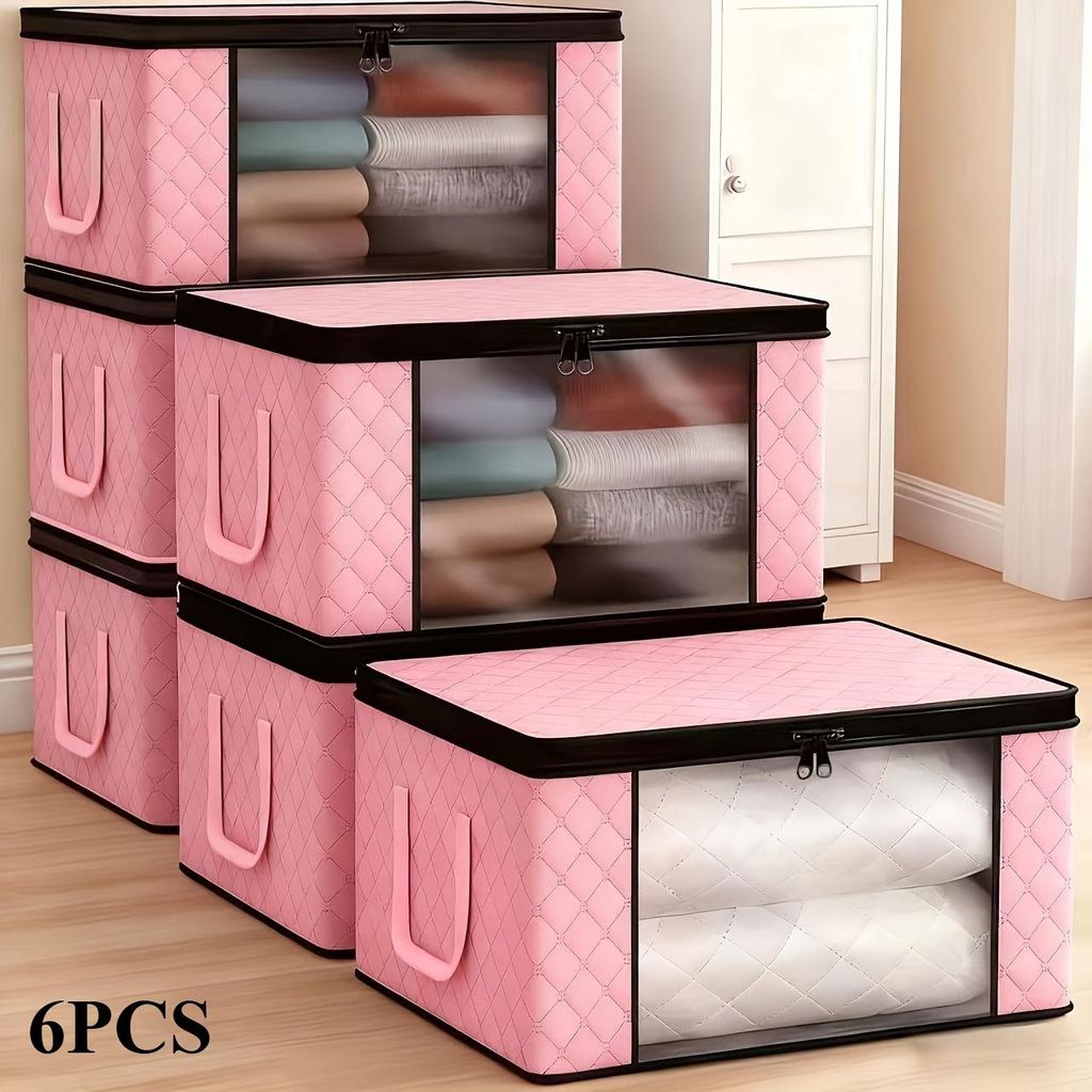 Conjunto de 6 cajas de almacenamiento plegables con ventana Imagen del producto 
