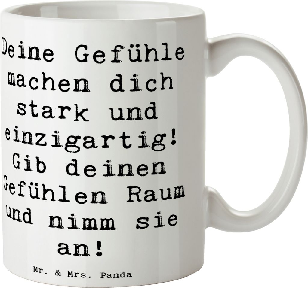 Mr. & Mrs. Panda Tasse Spruch Emotionen ausdrücken - Weiß - Geschenk, ermutigend, Becher, Kaffeebecher, Inspiration, haferl, Zuversicht, herzerw...