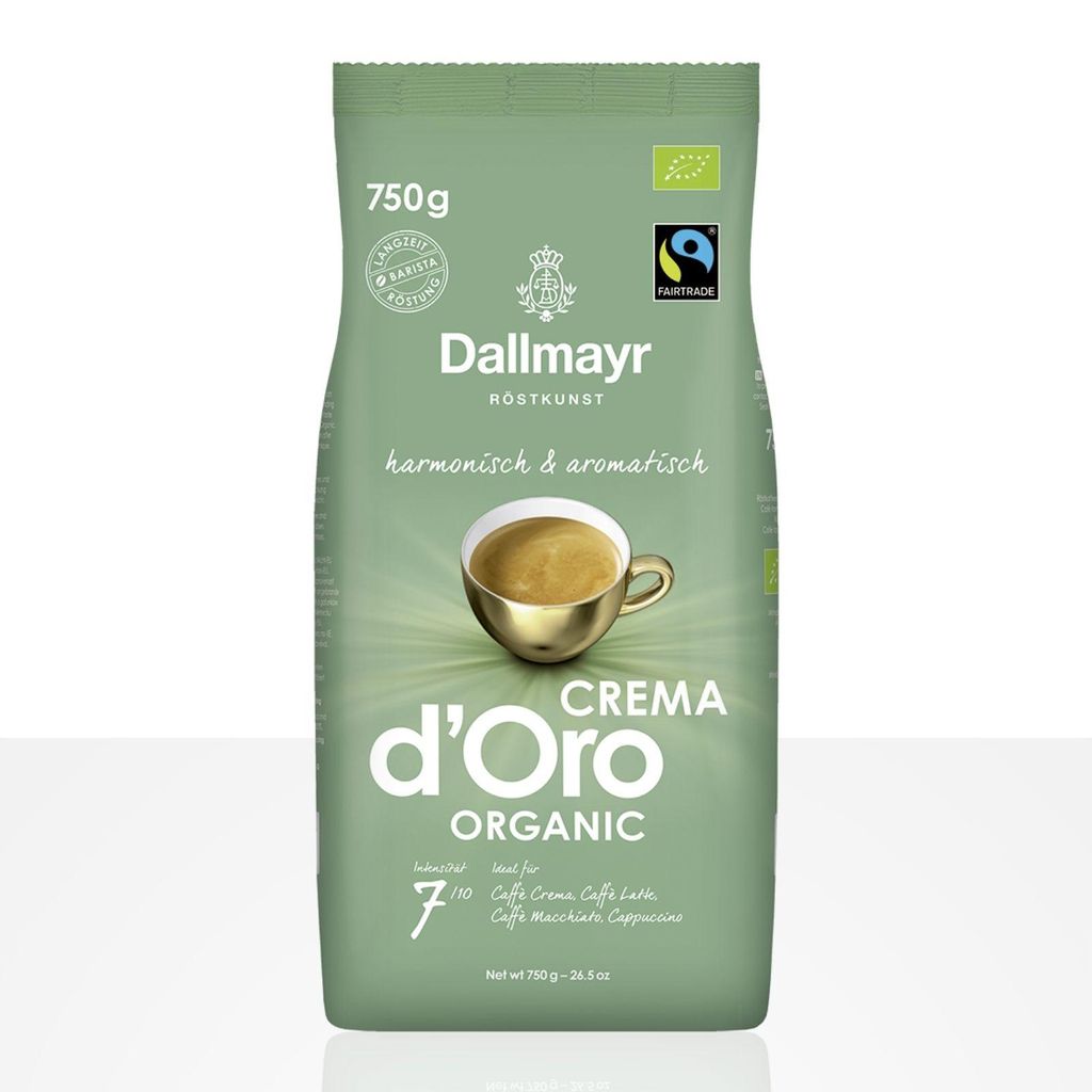 Dallmayr Crema d'Oro Organic 750g Kaffeebohnen, 100% Produktbild 