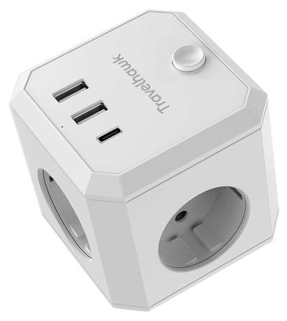 Travelhawk Verdeelstekker – 7-in-1 PowerCube met USB-A & USB-C