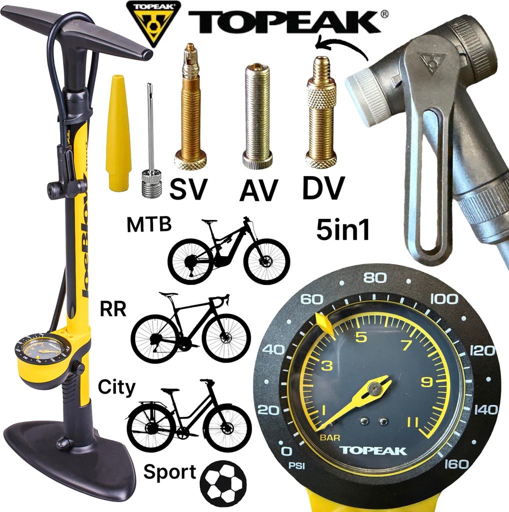 Topeak JOE BLOW Sport III Fahrrad Stand Pumpe SV AV DV Ball Produktbild 