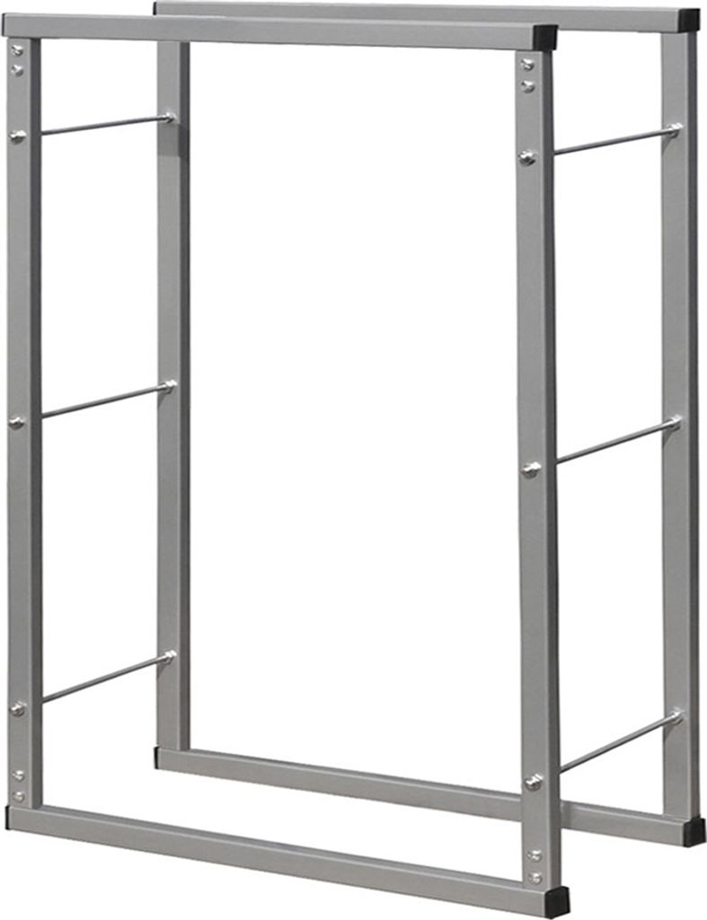 V2Aox Kaminholzständer Metall, Kaminholzregal innen, Holzständer Regal für Aufbewahrung von Kaminholz, Brennholz und Feuerholz