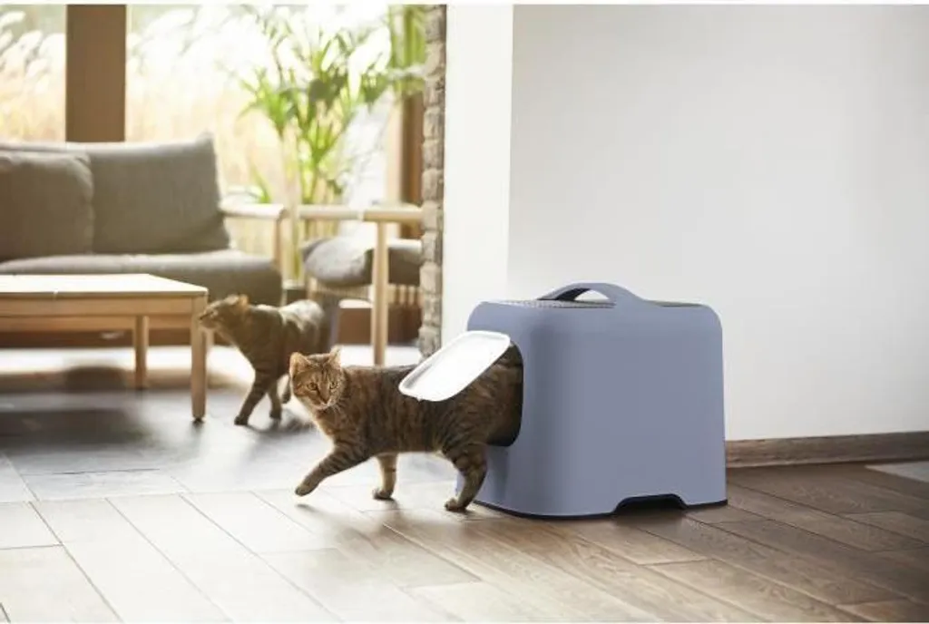 Toilette Gatto Horizon Blu 51x39x40cm - Comfort e Igiene con Filtro - 3