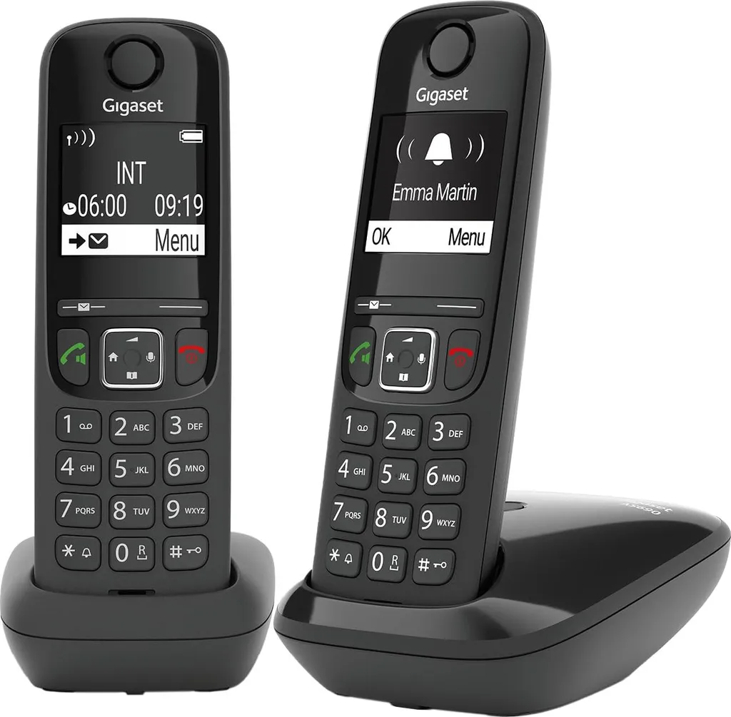 Gigaset AS690 Duo: Telefoni con Tasti Grandi e Display Chiaro - Nero