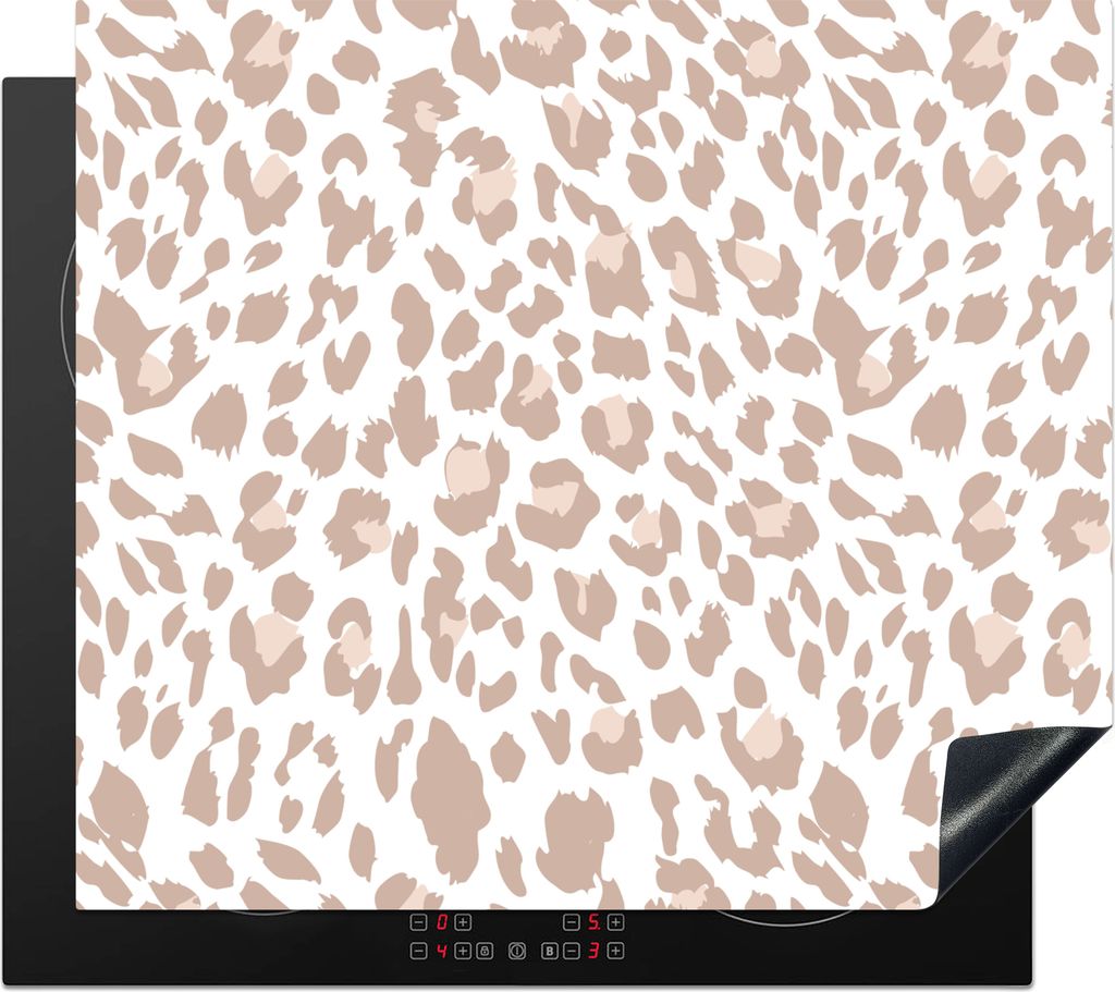 KitchenYeah Herdabdeckplatte Tiermuster - Panther - Pastell , 57x51cm, Küche Deko, Glaskeramikfeld Herdabdeckung, Abdeckplatte fùr Kochfeld