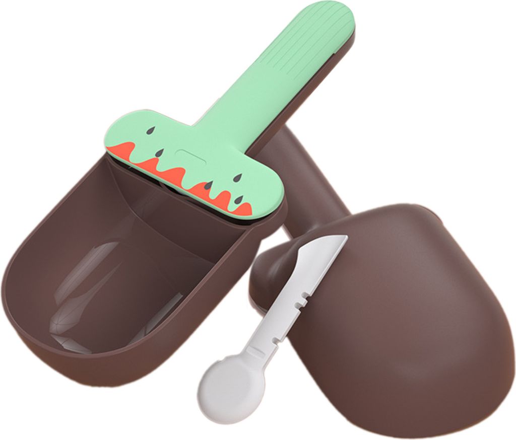 Eiscreme Tierfutterlöffel Grün | Großer Portionslöffel mit Verschlussclip für Hunde Katzen