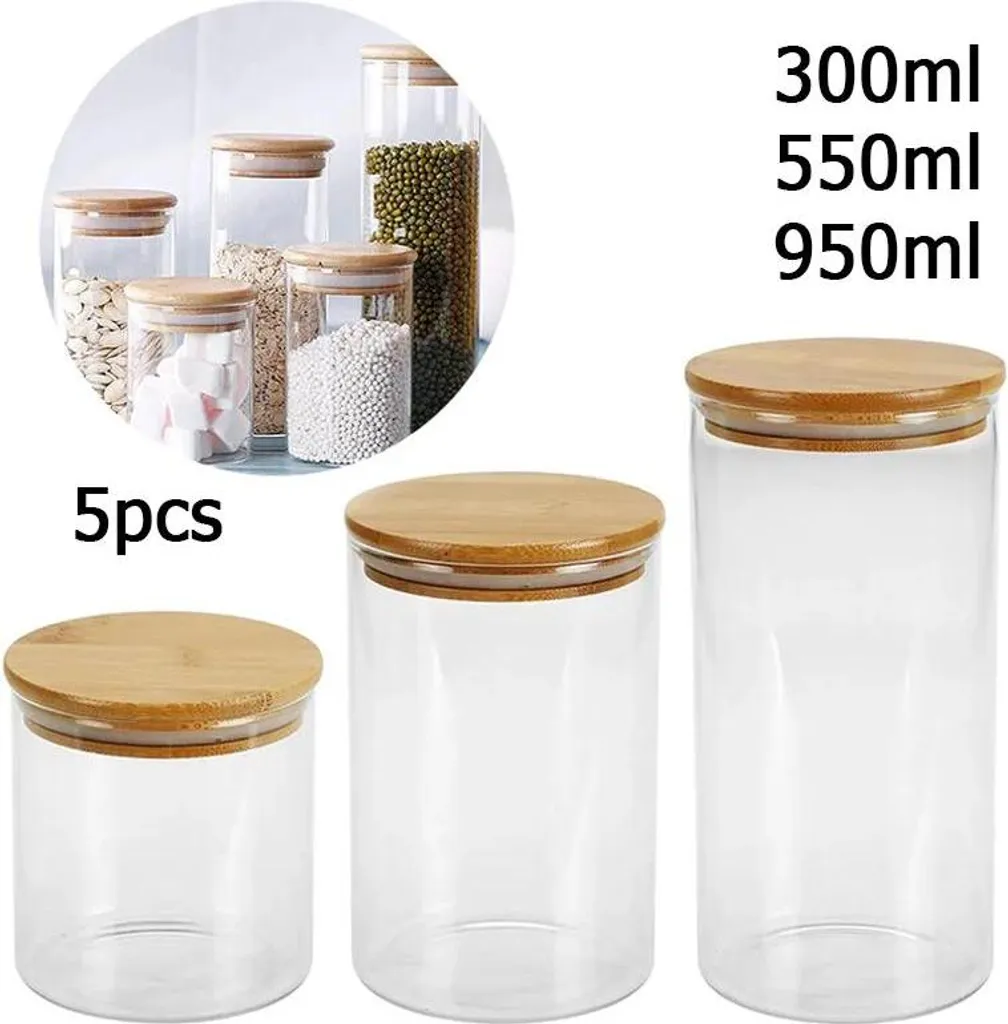Set Da 12 Barattoli Per Spezie In Vetro Con Coperchio In Bambù Da 250 Ml, Ermetici, Con Etichette Adesive Impermeabili Per Organizzare Erbe E Condimenti