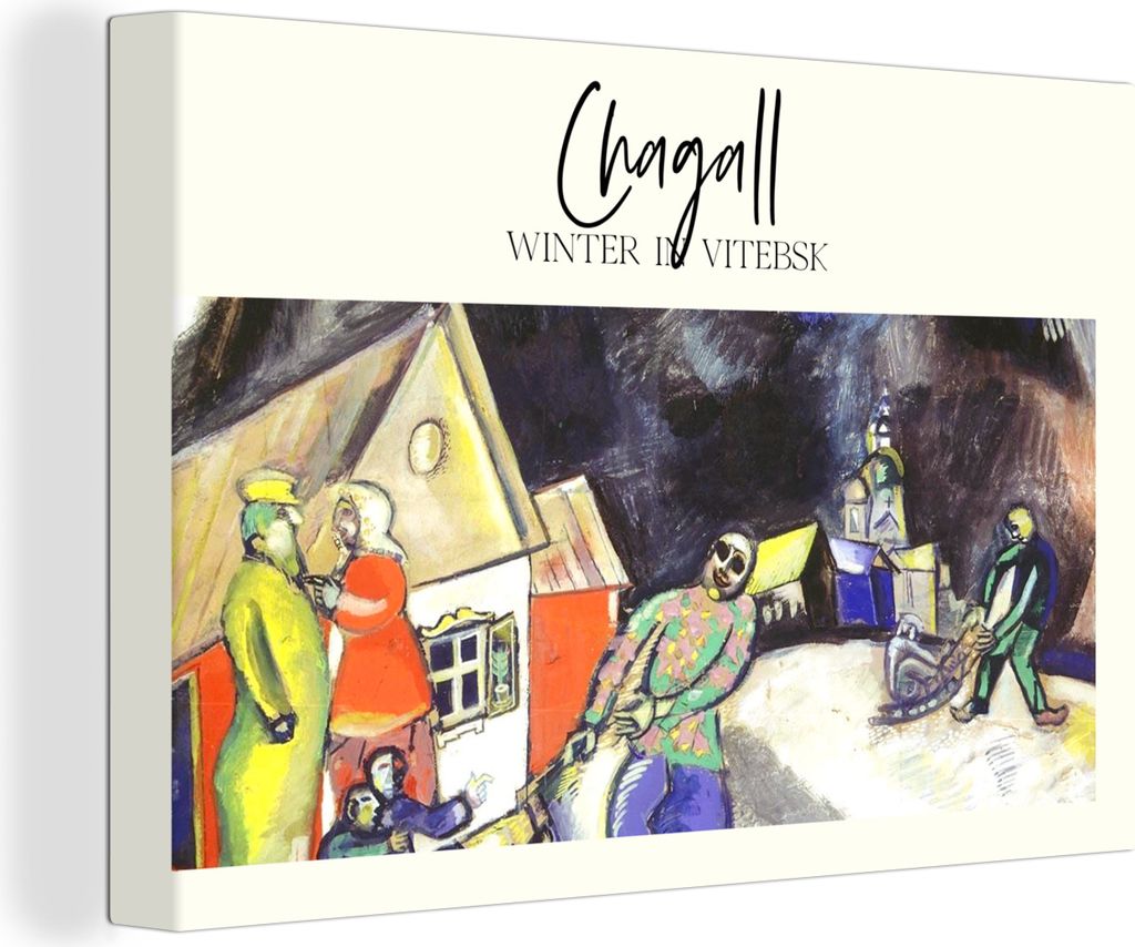 OneMillionCanvasses - Leinwandbilder - 150x100 cm, Kunst - Winter in Witebsk - Chagall, Wandbilder Kunstdruck Wanddekoration - Foto auf Leinwand ...