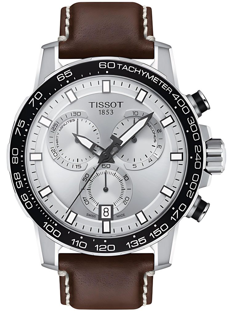 Tissot Supersport Chrono 45,5 mm srebrna tarcza kwarcowa Zdjęcie produktu 