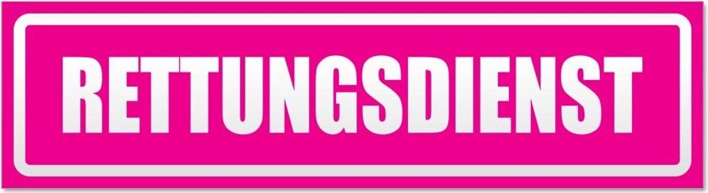 Kiwistar - Autoaufkleber - Pink - 45 x 12 cm - Rettungsdienst invertiert - Hinweis Aufkleber Sticker für Auto, Kfz, Fahrrad, PKW, LKW