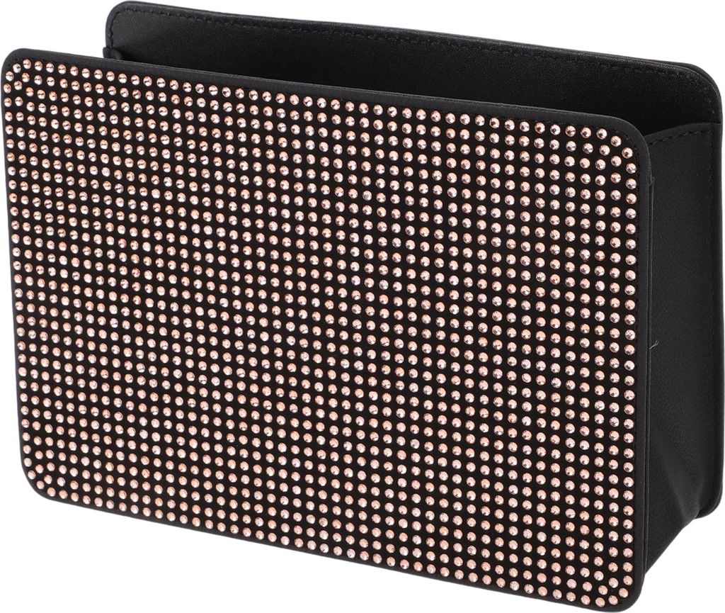 Auto-Mülltonne Müllbehälter Faltbar 7,9" Länge 2,8" Breite 5,5" Höhe Champagner Schwarz Strass Kunstleder