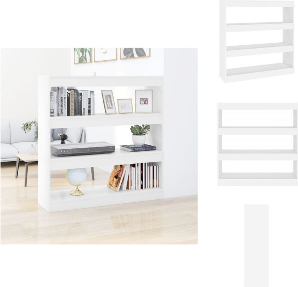 vidaXL Bücherregal/Raumteiler Weiß 100x30x103 cm - Bücherregale & Bücherschränke