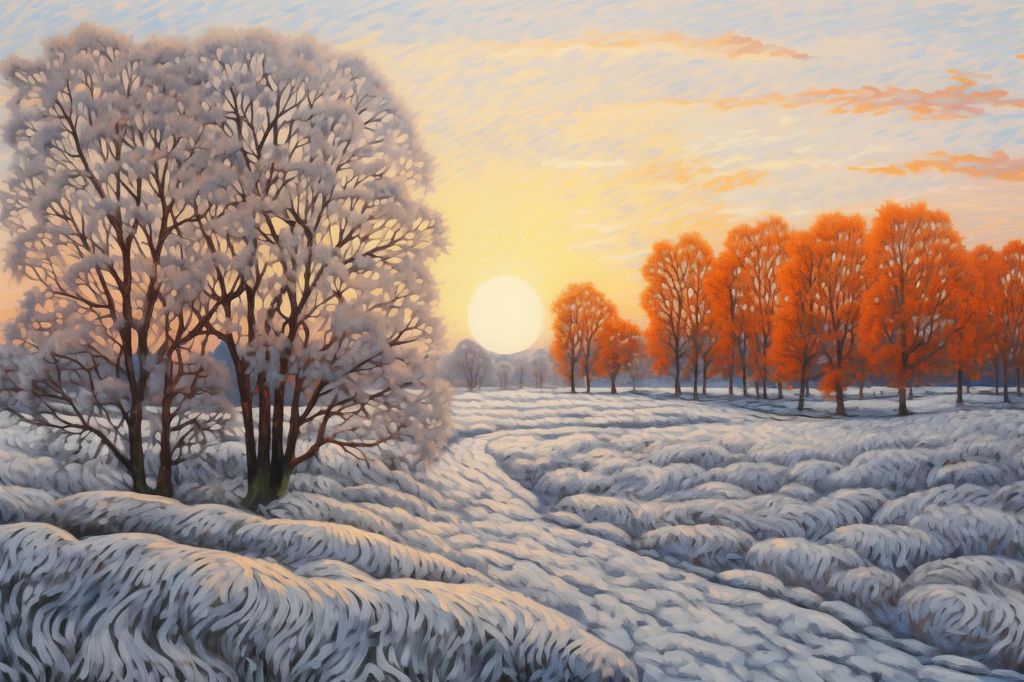 Plakat 60x40cm Winter in Feuertönen