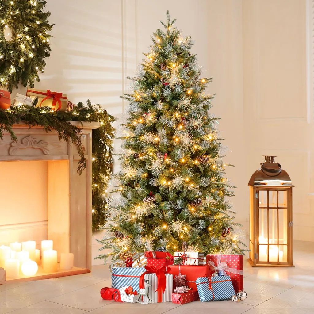 Sapin de Noël 180cm Pré-illuminé, 270 LED Chaudes, Pas de Ménage, Durable - 9
