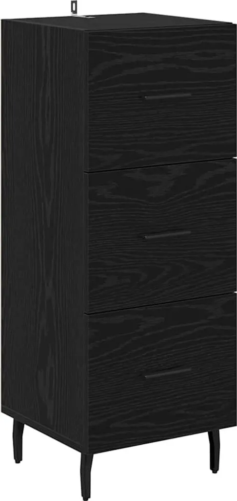 Buffet Rovere Nero 34 x 34,5 x 90 cm | Mobile Contenitore Robusto