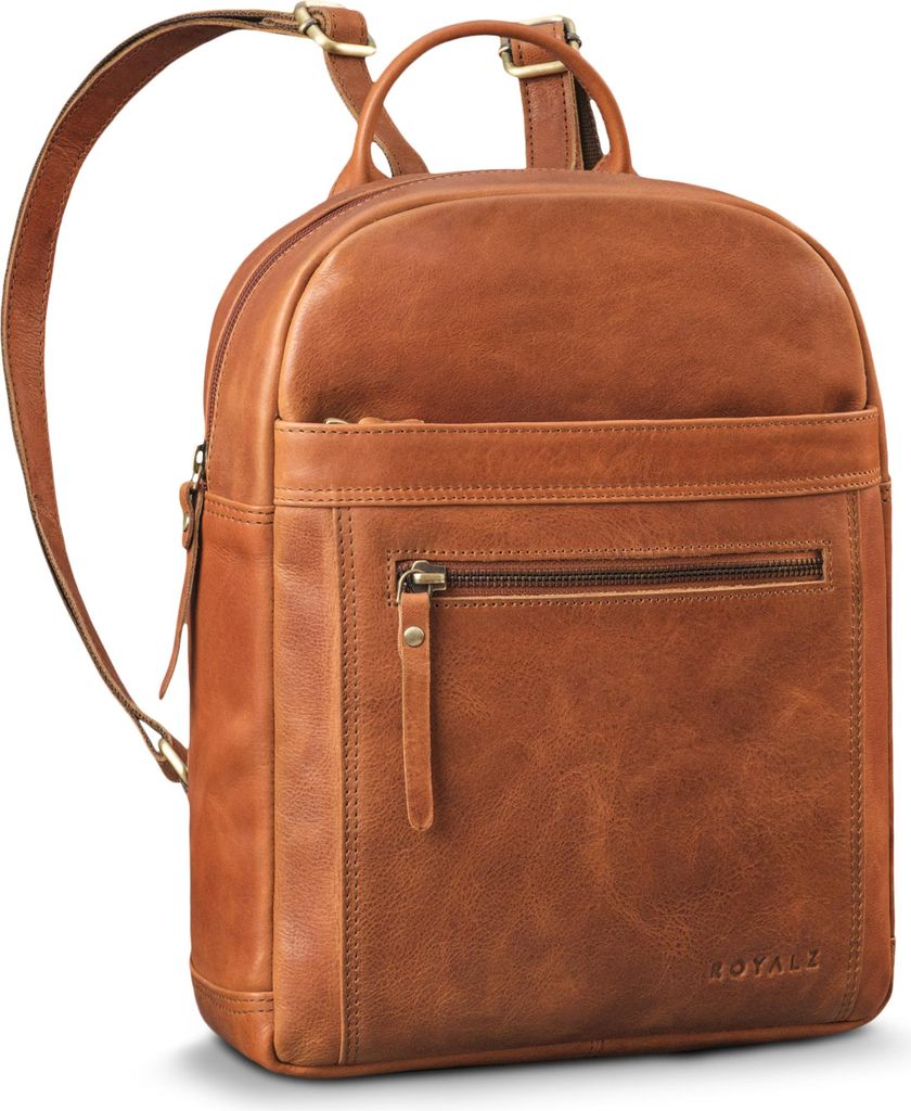 ROYALZ "Delaware" moderner kleiner Rucksack Damen Leder - Cityrucksack Vintage Handtaschenrucksack Echtleder - Tagesrucksack Mini Backpack für All...